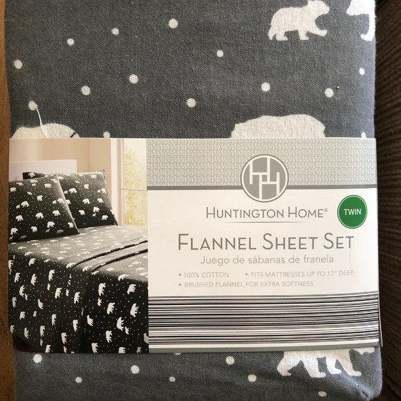 Huntington Home Other - Flannel Bear Sheet Set Twin (NWT)